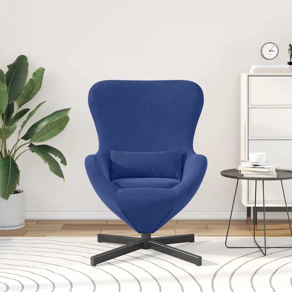 vidaXL Κάθισμα-αυγό Μπλε Αστυνομίας 63 x 73 x 90 εκ Βελούδο