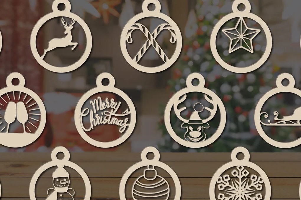 Intra απο ξύλο plywood 3mm-4mm πάχος Χριστουγεννιάτικων Διακοσμήσεων 2 Δίασταση 15x15 cm INTRAFABR-19020900