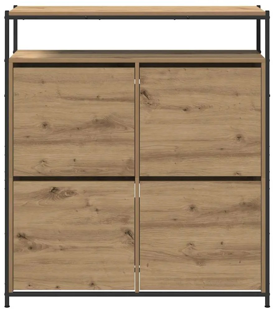 vidaXL Ντουλάπα Παπουτσιών με πόρτα artisan δρυς 100 x 34 x 112 εκ