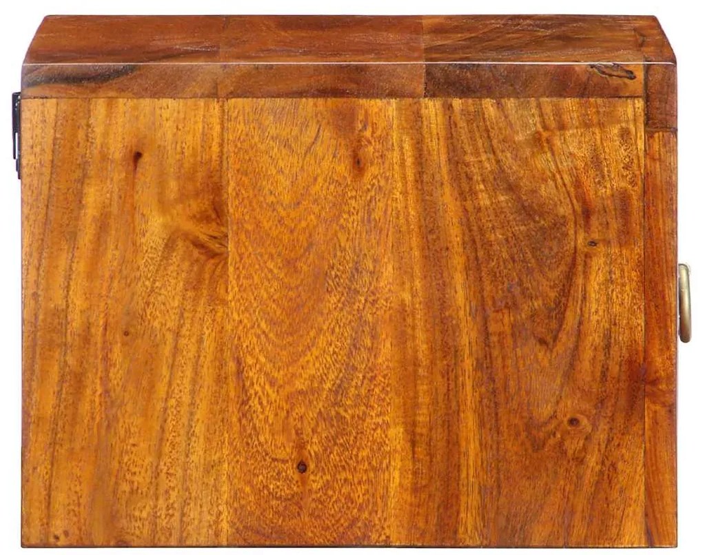 vidaXL Κομοδίνο με συρτάρι Καφέ 35 x 30 x 22 εκ. Μασίφ ξύλο ακακίας