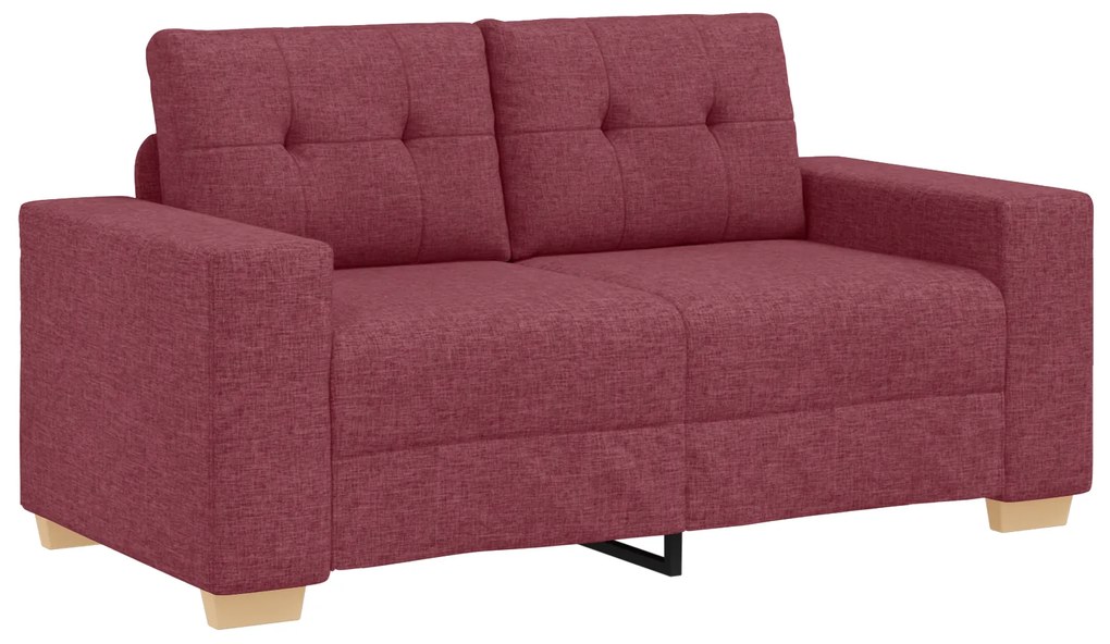 vidaXL Σετ Καναπέ με μαξιλάρι με μαξιλάρι 3 pcs Κόκκινο ύφασμα