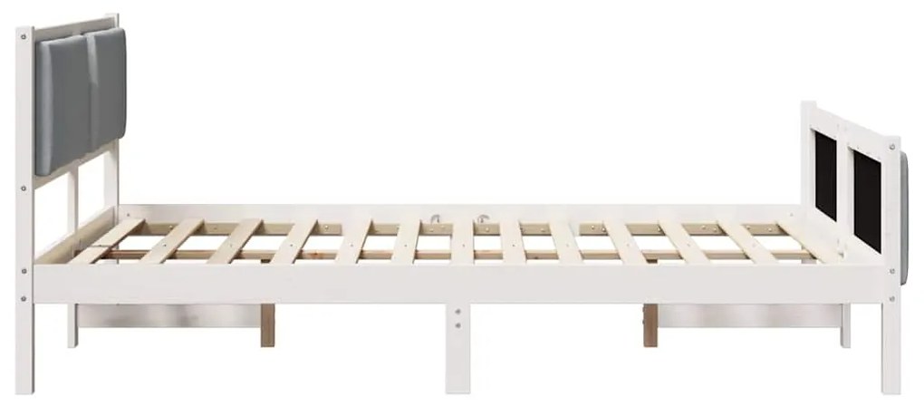 vidaXL Σκελετός Κρεβατιού με κεφαλάρι Ανοιχτό γκρι 160 x 200 cm ύφασμα