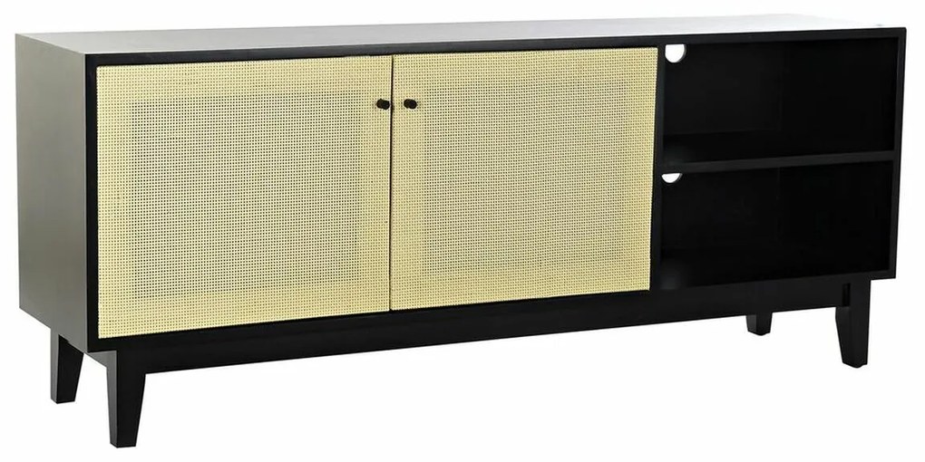 Τηλεόραση DKD Home Decor Μαύρο Έλατο ρατάν (160 x 65 x 38 cm)