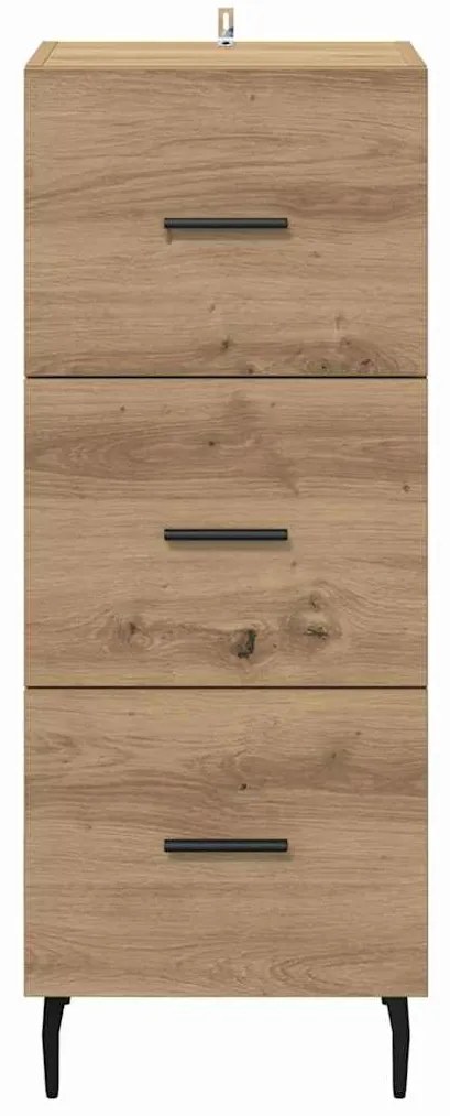 vidaXL Πλαϊνό γραφείο με συρτάρι artisan δρυς 34 x 34.5 x 90 εκ