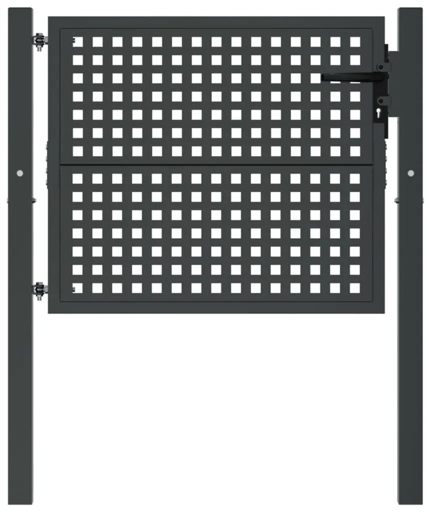 vidaXL Πύλη Κήπου Ανθρακί 105 x 125 εκ. Ατσάλινη