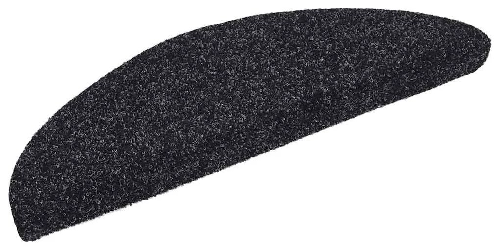 vidaXL Πατάκια Σκαλιών Αυτοκόλλητα 10 τεμ. Μαύρα Ημίκυκλα 56x17x3 εκ.