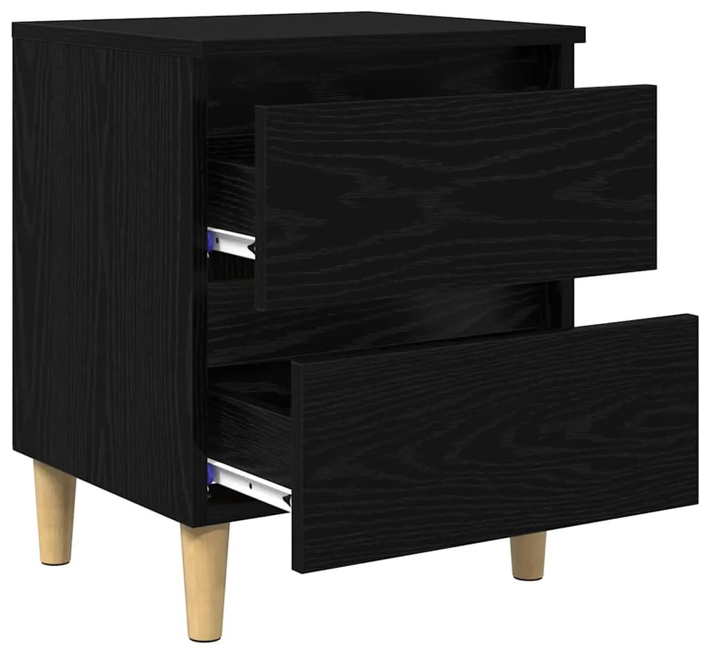 vidaXL Ντουλάπι κρεβατιού με συρτάρι Μαύρη Οξυά 40 x 35 x 50 εκ.