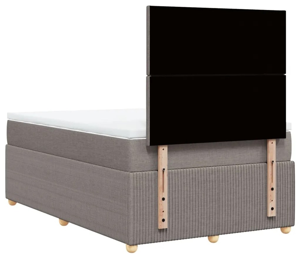 Κρεβάτι Boxspring με Στρώμα Taupe 120x200 εκ. Υφασμάτινο - Μπεζ-Γκρι