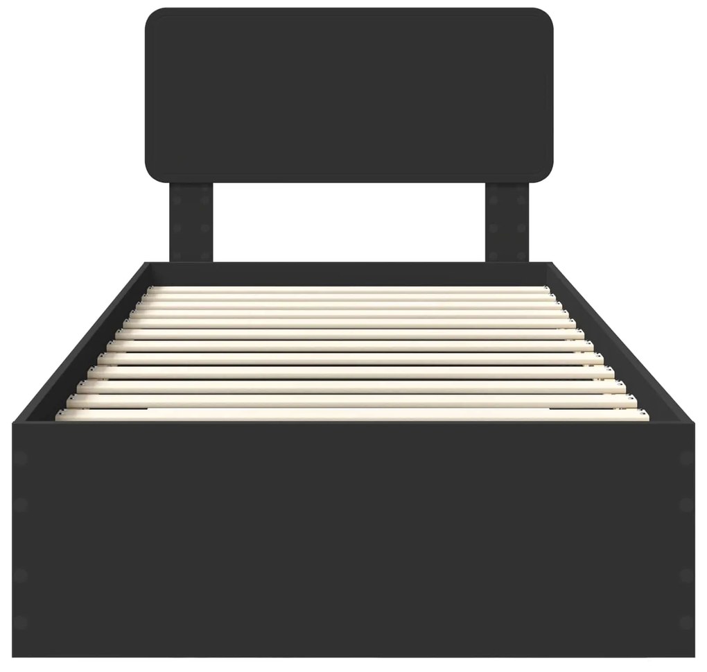 vidaXL Σκελετός Κρεβατιού Μαύρο 100 x 200 cm Επεξεργασμένο ξύλο