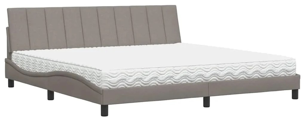 vidaXL Κρεβάτι με Στρώμα Taupe 200x200 εκ. Υφασμάτινο