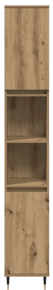vidaXL Ντουλάπι μπάνιου Δρυς τεχνίτης 30x30x190 cm Κατασκευασμένο ξύλο