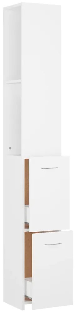 vidaXL Ντουλάπι Μπάνιου Λευκό 25x26,5x170 εκ. από Επεξεργασμένο Ξύλο