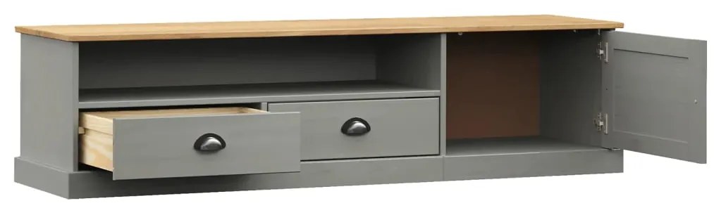 vidaXL Έπιπλο Τηλεόρασης VIGO Γκρι 156 x 40 x 40 εκ. Μασίφ Ξύλο Πεύκου