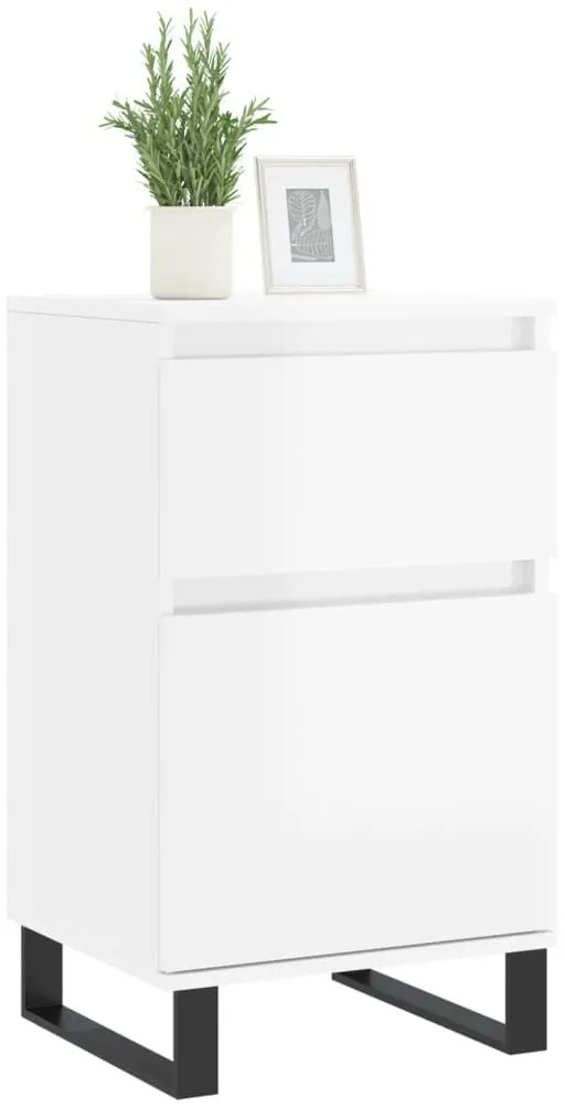 vidaXL Ντουλάπια 2 τεμ. Γυαλιστ. Λευκό 40x35x70 εκ. από Επεξεργ. Ξύλο