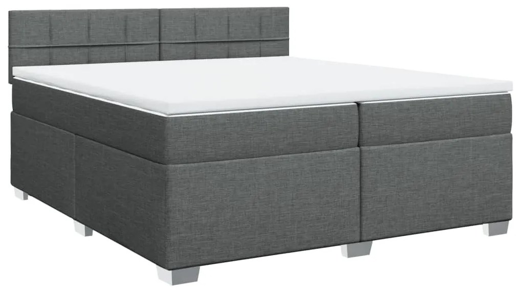 ΚΡΕΒΑΤΙ BOXSPRING ΜΕ ΣΤΡΩΜΑ ΣΚΟΥΡΟ ΓΚΡΙ 200X200 ΕΚ. ΥΦΑΣΜΑΤΙΝΟ 3288296