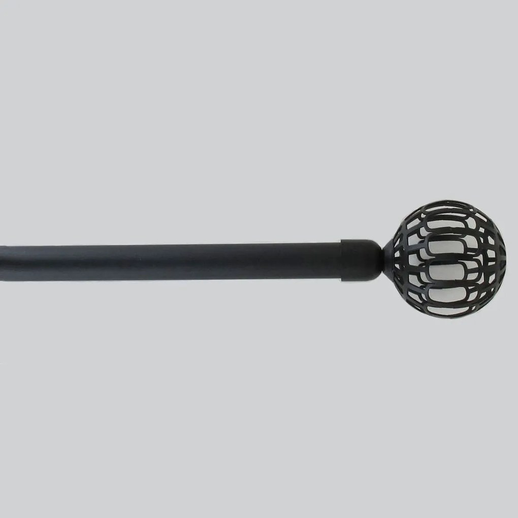 Κουρτινόξυλο Φ19mm Μονό Επεκτεινόμενο 120-210cm Με Άκρα L-N Facette Black 78890120955