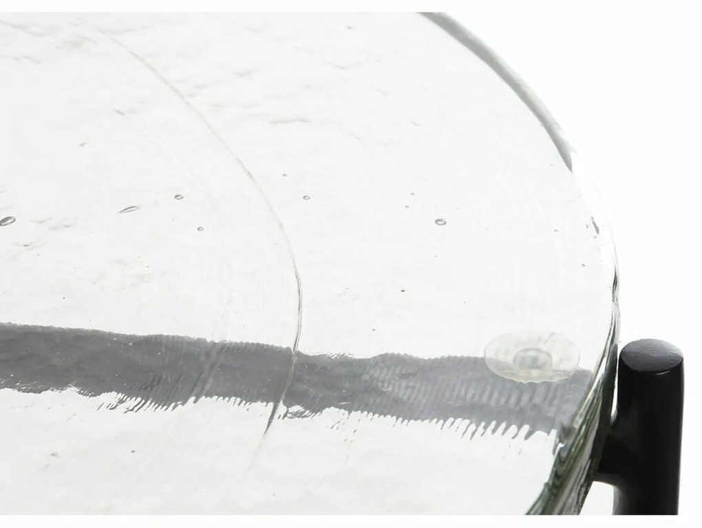 Βοηθητικό Τραπέζι DKD Home Decor Κρυστάλλινο Μαύρο Μέταλλο Σύγχρονη (50 x 50 x 42 cm)