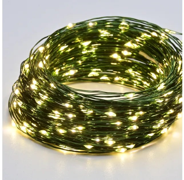 Λαμπάκια Σειρά 50 LED Θερμό Φως Πράσινο Καλώδιο Χάλκινο Μπαταρίας 3xAA IP20 5μ και 10cm X0150151 ACA-X0150151-Πράσινο X0150151