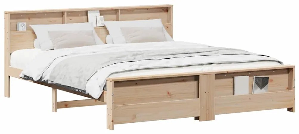 vidaXL Σκελετός Κρεβατιού Καφέ 180 x 200 cm Μασίφ ξύλο πεύκου