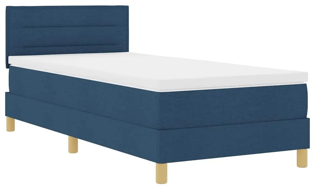 vidaXL Κρεβάτι με ελατήρια με στρώμα Μπλε 80 x 200 cm ύφασμα