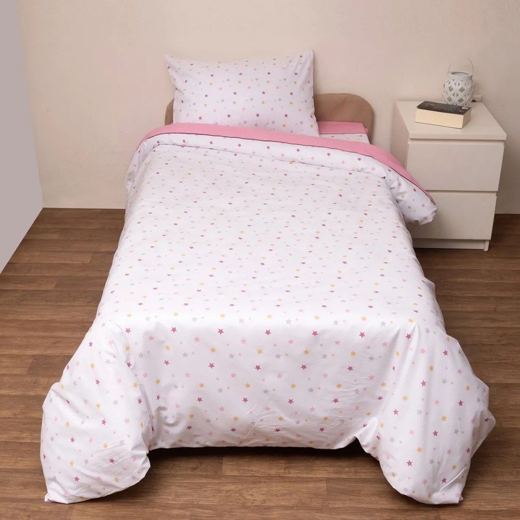 Κουβερλί Ημίδιπλο (Σετ 180x240) Viopros Kids Ίκαρος Ροζ