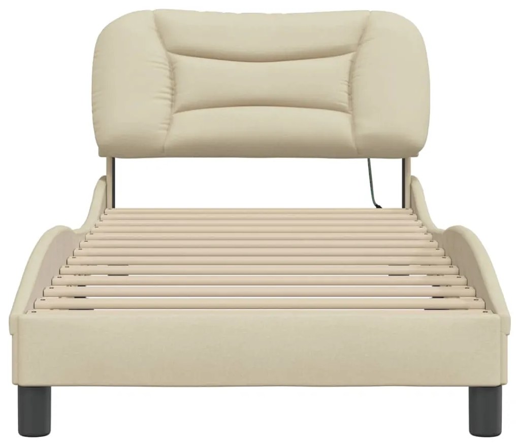 vidaXL Πλαίσιο κρεβατιού χωρίς στρώμα Hvar Κρέμα 80x200 cm Ύφασμα