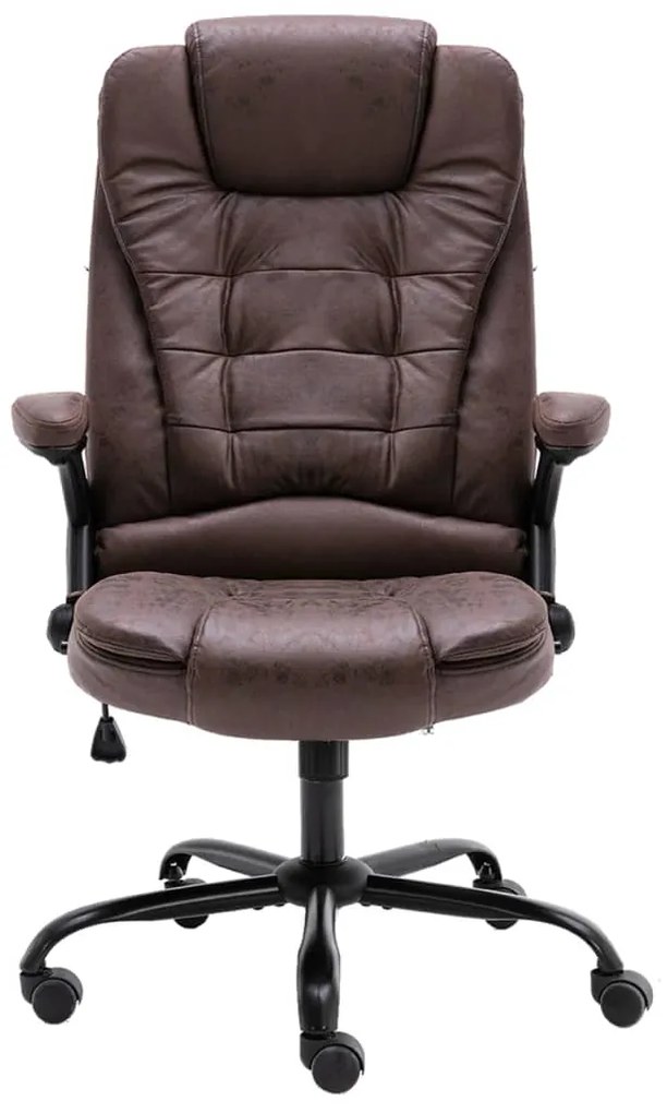 vidaXL Πολυθρόνα Γραφείου Σκούρο Καφέ από Γνήσιο Δέρμα