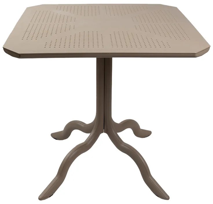 Τραπεζαρία κήπου Groovy-Frontline pakoworld σετ 5τεμ PP cappuccino 80x80x74,5εκ. - 253-000096 - 253-000096