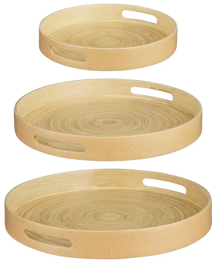 ΔΙΣΚΟΣ set/3 Mirian ΦΥΣΙΚΟ bamboo h5xd40cm h4,5xd35cm h4xd25cm
