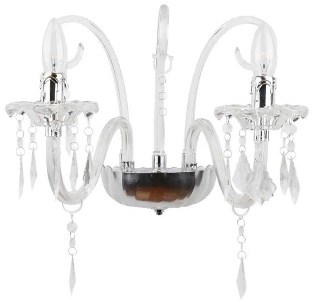 Φωτιστικό Τοίχου Acrylic &amp; Silicon SF633122W Clear Metal,Acrylic
