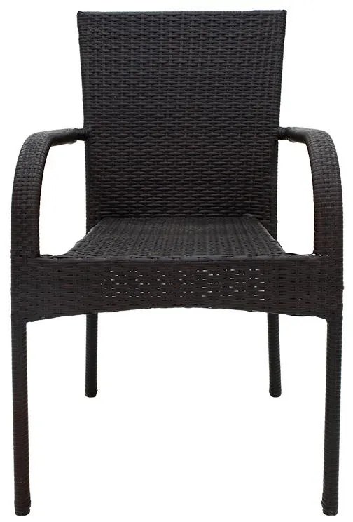 Πολυθρόνα Laura μέταλλο-pe rattan καφέ 58x58x90 εκ.