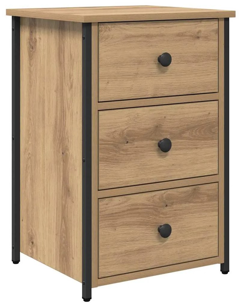 vidaXL Κομοδίνο με συρτάρι 2 pcs artisan δρυς 40 x 36 x 60 εκ