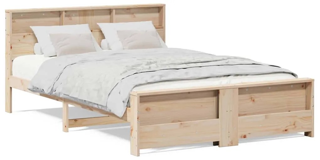 vidaXL Σκελετός Κρεβατιού Καφέ 150 x 200 cm Μασίφ ξύλο πεύκου