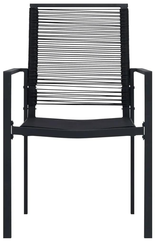 vidaXL Καρέκλες Kήπου 4 τεμ. Μαύρες από Ρατάν PVC