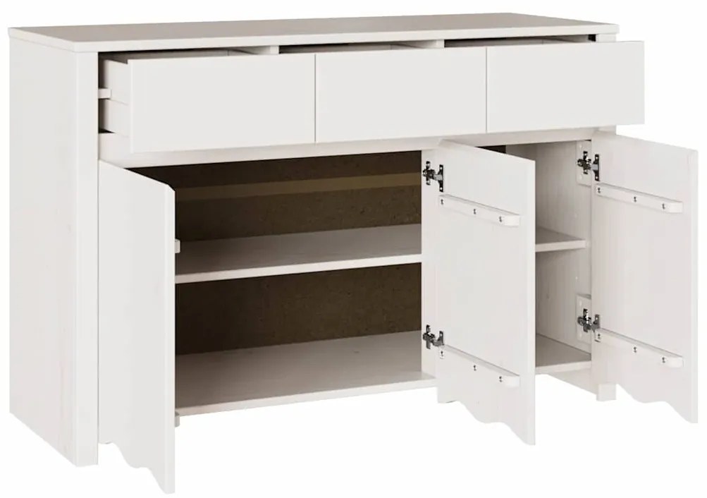 vidaXL Λευκό 114 x 43 x 75.5 εκ Μασίφ ξύλο πεύκου