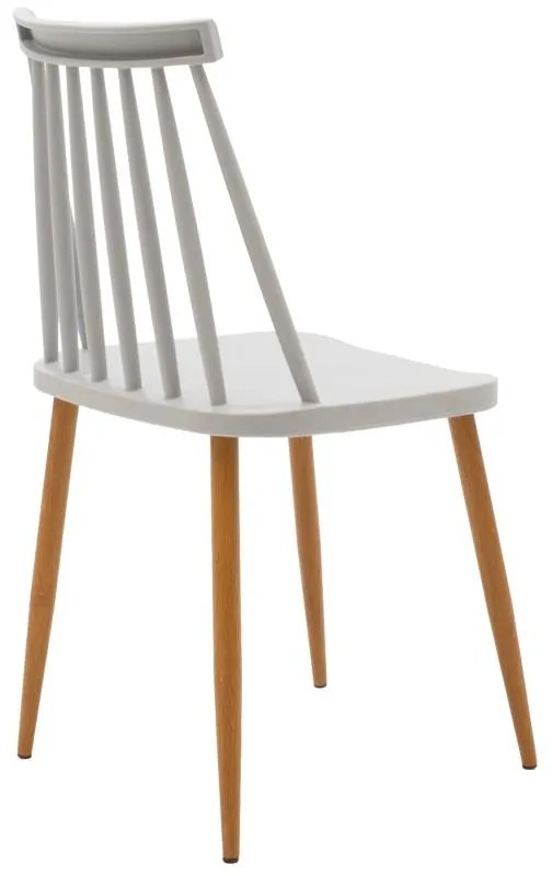 Σετ Τραπεζαρίας Aurora-Julita 5τεμ pp-mdf σε γκρι-λευκό-φυσική απόχρωση Φ80x73εκ 80x80x73 εκ.