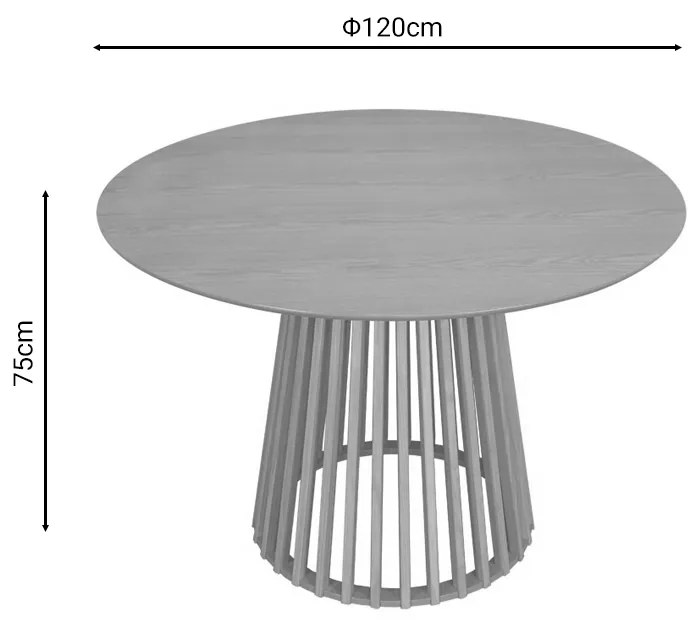 Τραπέζι Domonic pakoworld φυσικό Φ120x75εκ