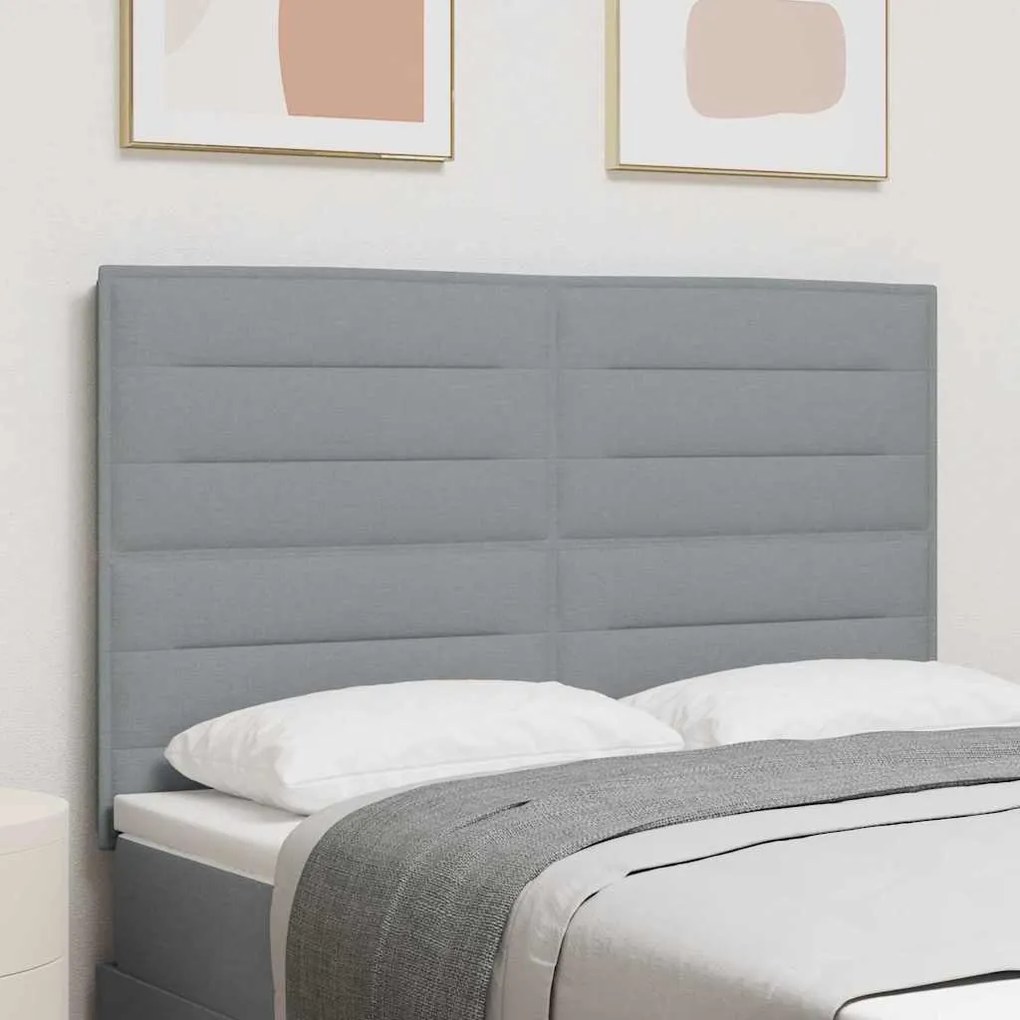 vidaXL Κεφαλάρι με κεφαλάρι Ανοιχτό γκρι 160 cm ύφασμα
