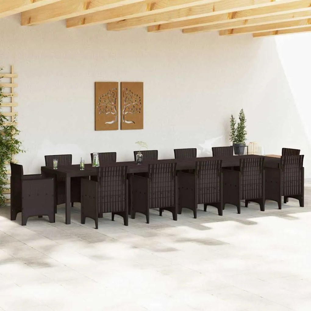 vidaXL Τραπέζι Κήπου Καφέ 400 x 100 x 73 εκ. συνθετικό ρατάν