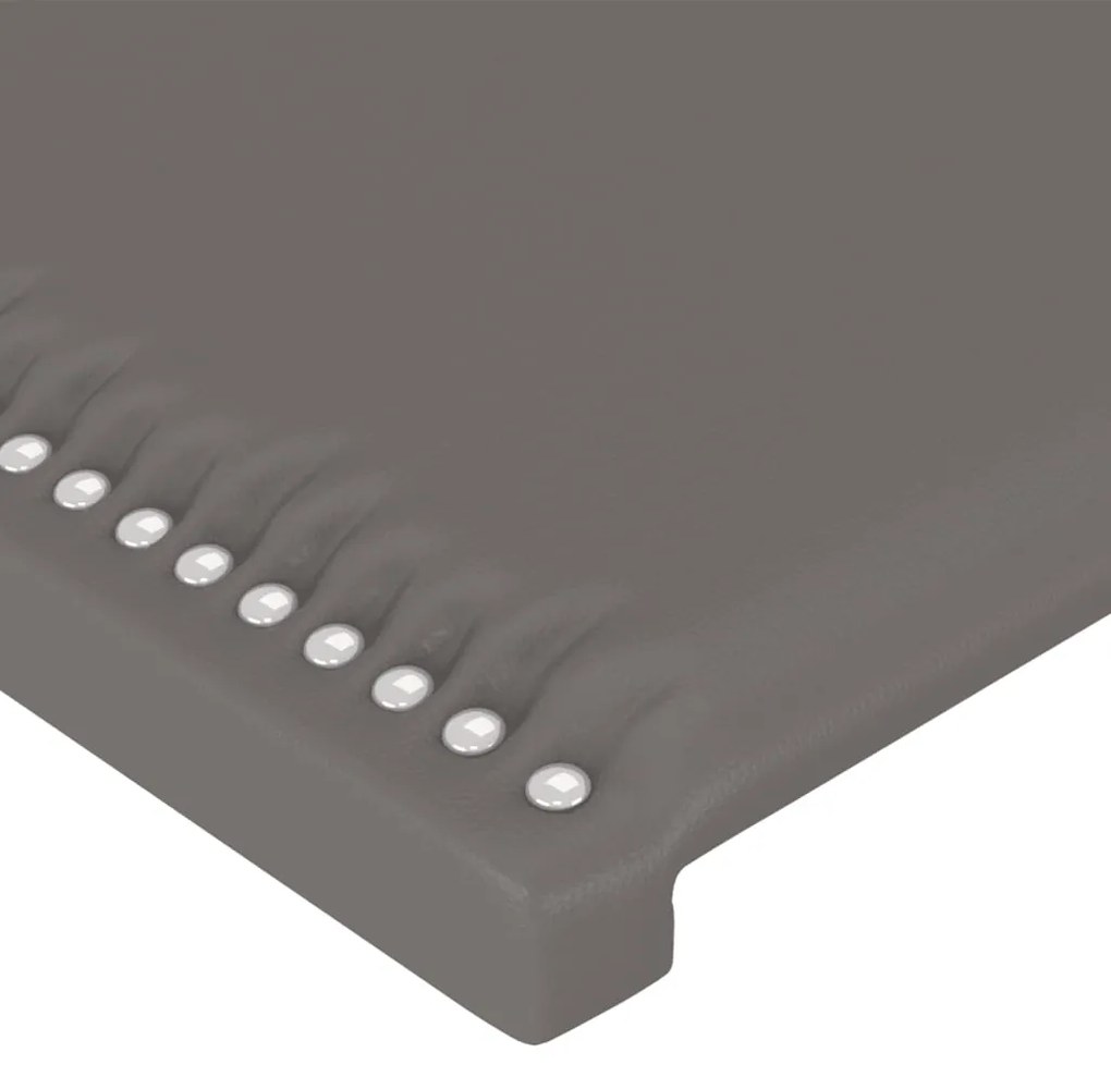 Κεφαλάρι Κρεβατιού LED Γκρι 83x16x118/128 εκ. Συνθετ. Δέρμα 3123984