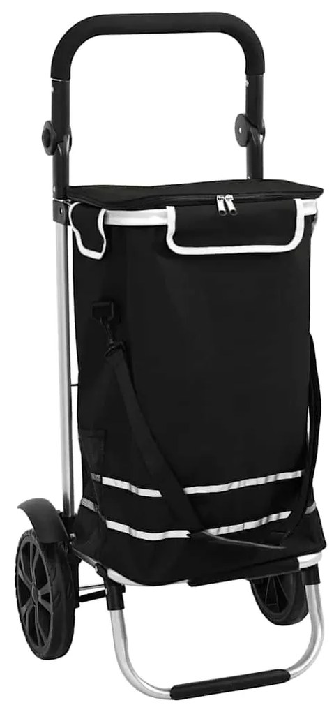 vidaXL Καρότσι Αγορών Μαύρο 36.5 x 46.5 x 100.5 εκ Ύφασμα Oxford