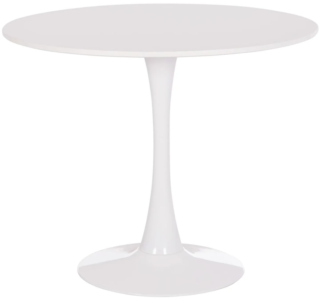 ΤΡΑΠΕΖΙ ΣΤΡΟΓΓΥΛΟ BROLIN HM18141.01 MDF TOP-ΒΑΣΗ ΜΕΤΑΛΛΙΚΗ--ΛΕΥΚΟ Φ90x73Υεκ