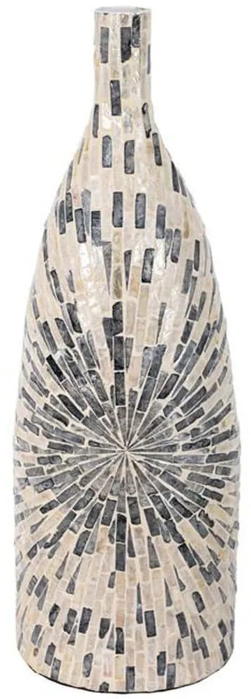 Βάζο Με Κοχύλια 944-124-002 20x62cm White-Grey Bamboo