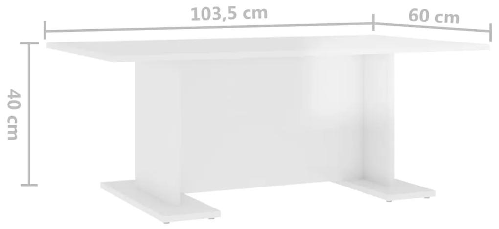 vidaXL Τραπεζάκι Σαλονιού Γυαλιστερό Λευκό 103,5x60x40 εκ. Μοριοσανίδα