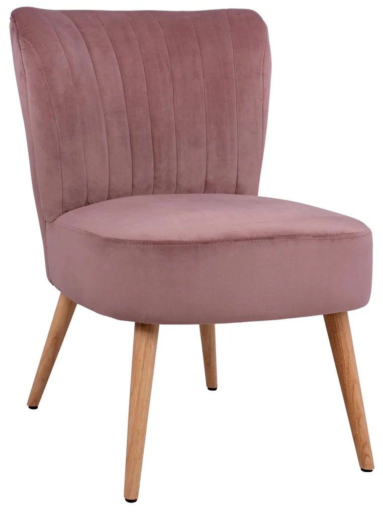 CHAIR DUSTY PINK VELVET  59Χ69Χ81cm