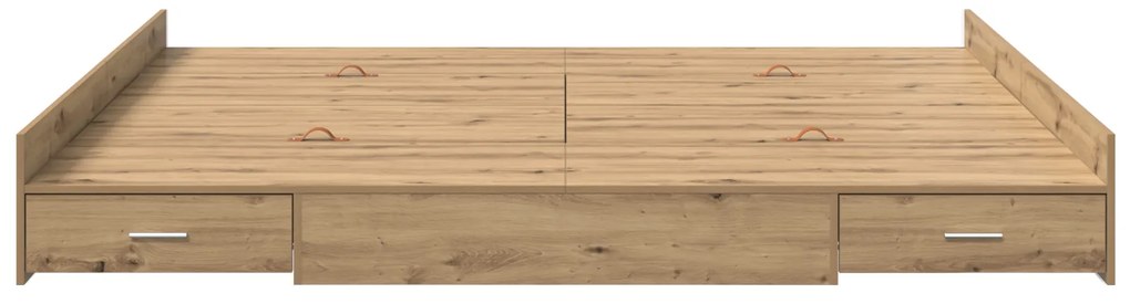 vidaXL Κρεβάτι με αποθηκευτικό χώρο artisan δρυς 200 x 200 cm