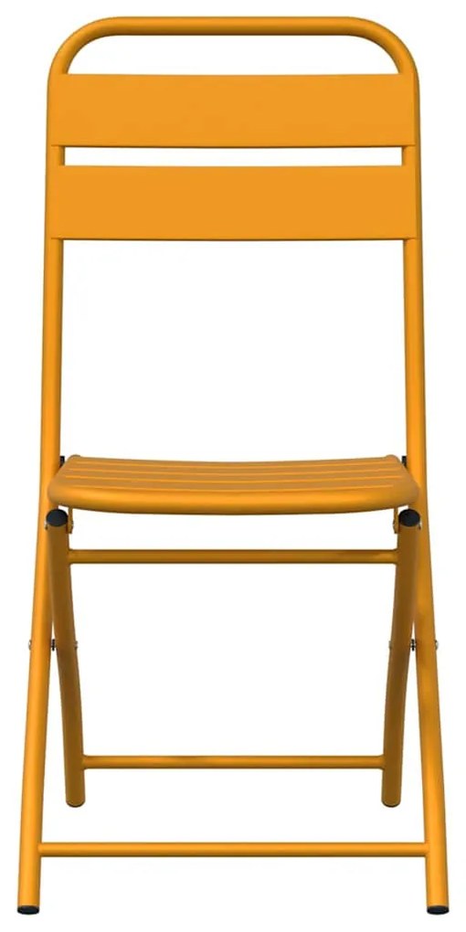 vidaXL Πτυσσόμενη Καρέκλα Κήπου 2 pcs Μουσταρδί 42 x 52 x 82εκ