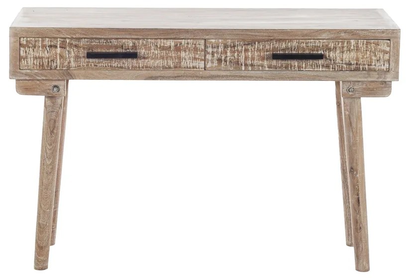Artekko Console Κονσόλα Ξύλινη με 2 Συρτάρια Λευκή Πατίνα (118x40x78)cm Artekko 720-1253-WHITE