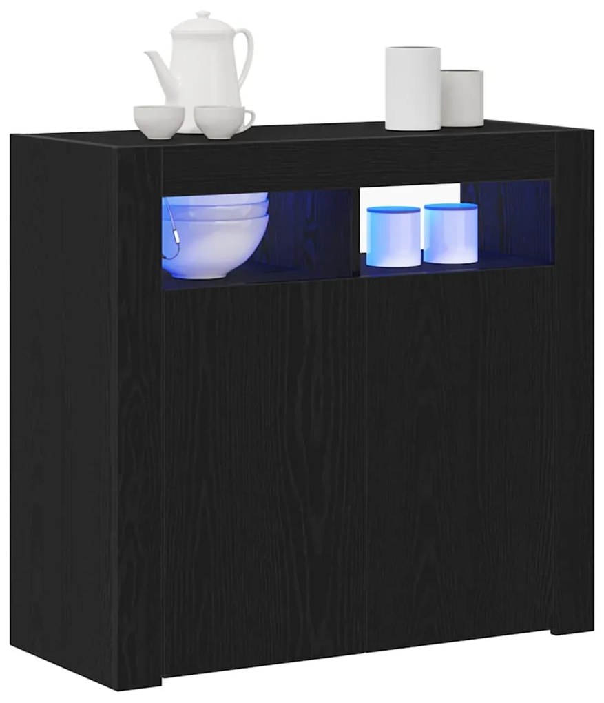 vidaXL Πλαϊνό γραφείο Μαύρη Οξυά 80 x 35 x 75 cm Επεξεργασμένο ξύλο