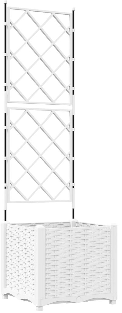 vidaXL Γλάστρα Κήπου με Πλέγμα Λευκή 40x40x143 εκ